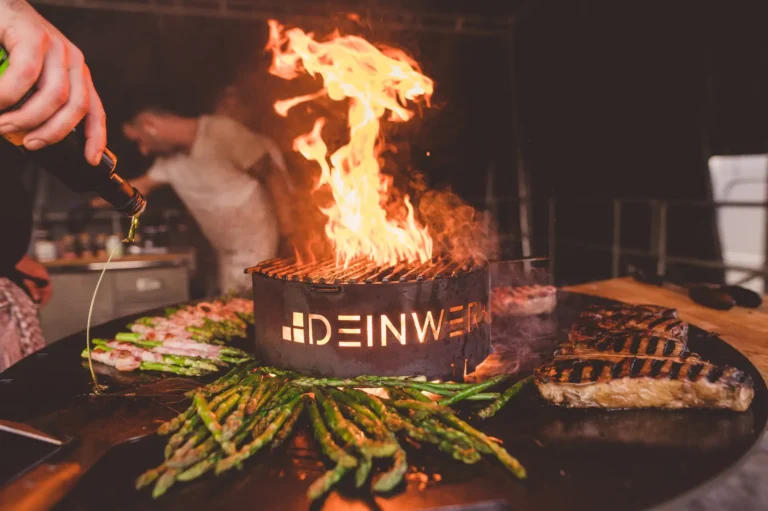 grill planchowy ogień