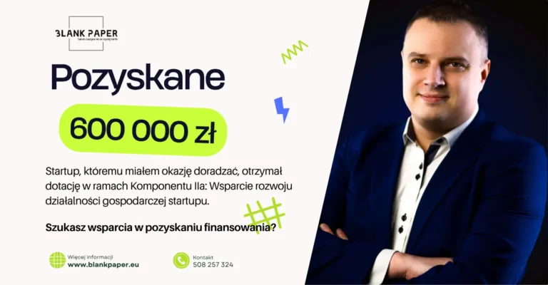 sturtup dotacja 600 tyś zł