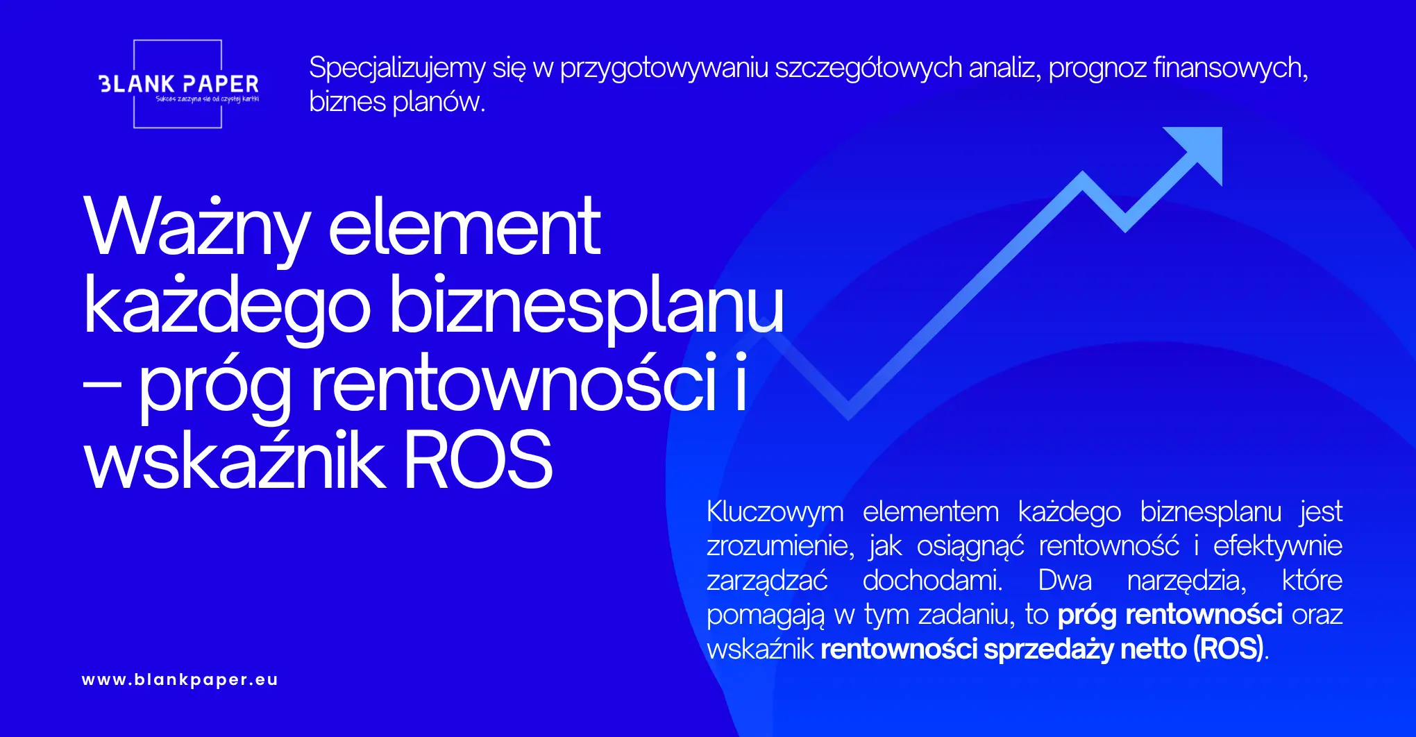 wskaźnik ros i pr&oacute;g rentowności biznesplanie