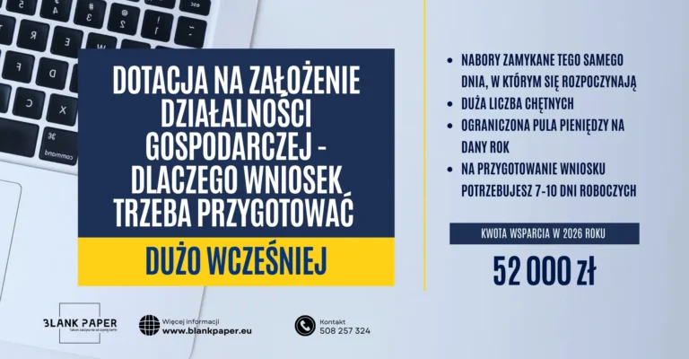 dotacja na założenie działalności gospodarczej wniosek przygotuj wcześniej